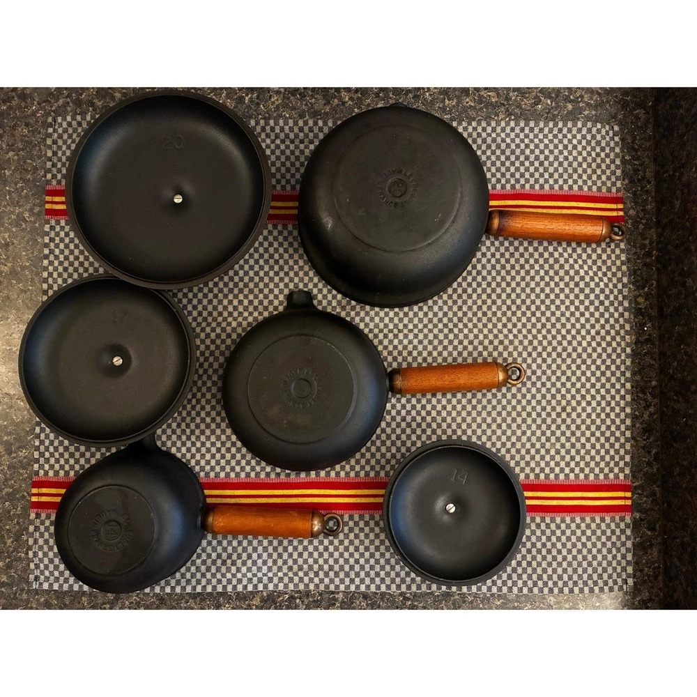 Le Creuset Enzo Mari La Mama Vintage Black Cast Iron Saucepan Set 14 17 20 - Picture 2 of 7